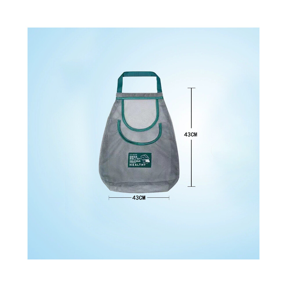 (Grey Two Layers) Hang Fruit Vegetable Storage Bag Wall Mounted Polyester Breathable Storage Net-image-OPC-PH5J2M2-NEW