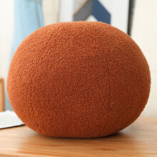 (Brown Ball) Style Luxury Floral Cushion Pillow Toy With Embroidered Plush Cover Decor Home