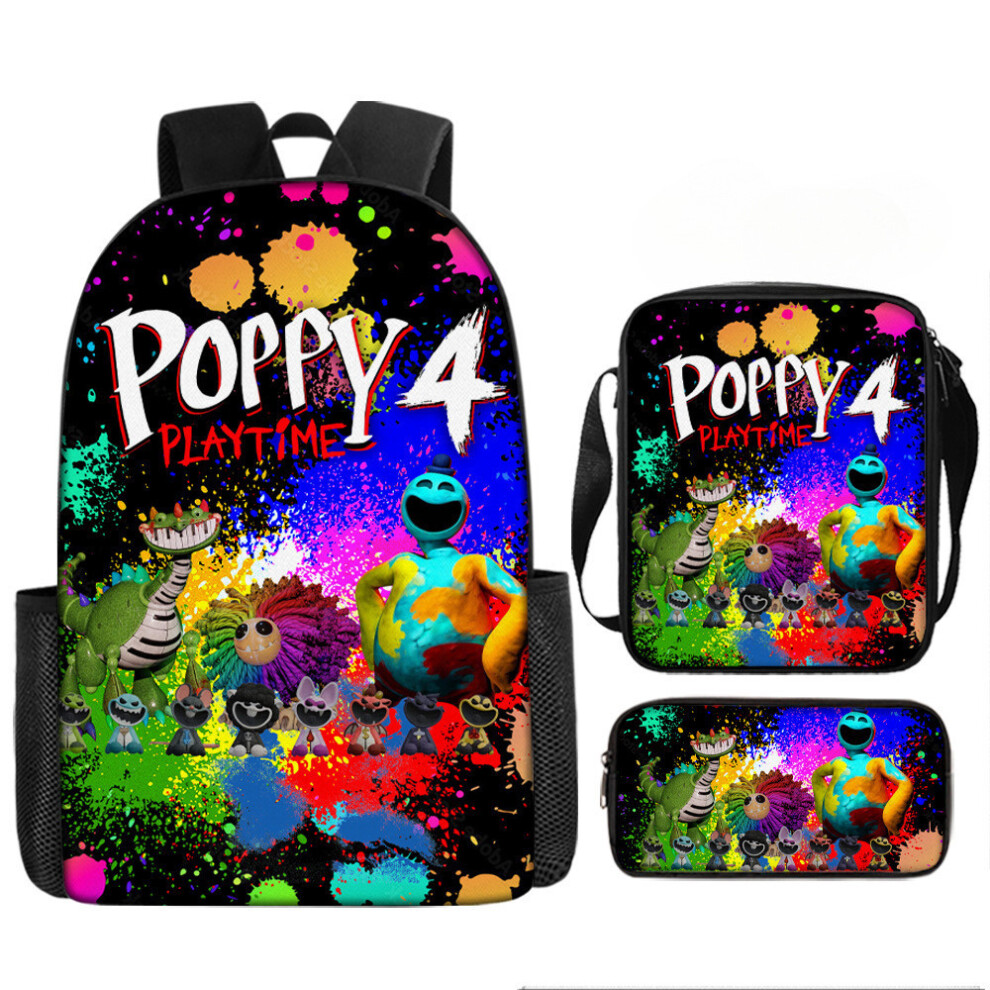 (03) Playtime Chapter Poppy 4 Printed Backpack Schoolbag Shoulder Bag Pencil Bag