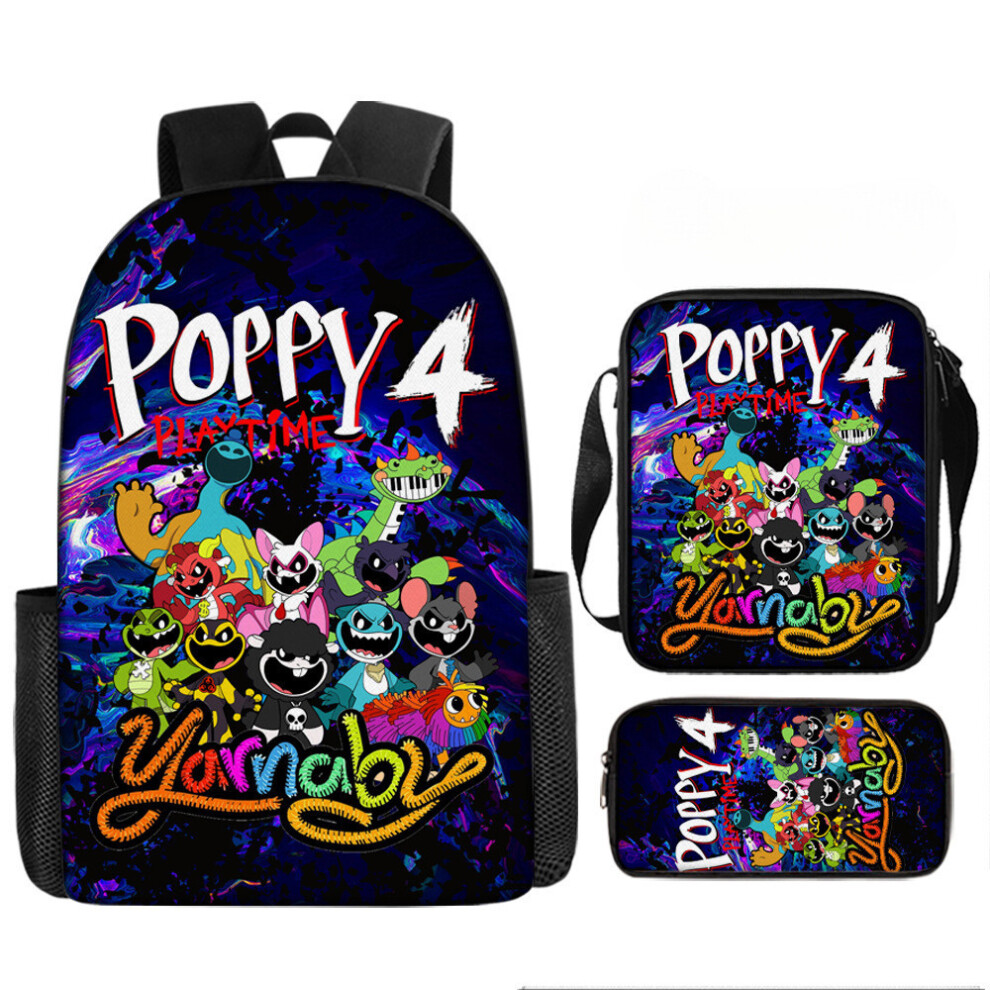 (01) Playtime Chapter Poppy 4 Printed Backpack Schoolbag Shoulder Bag Pencil Bag