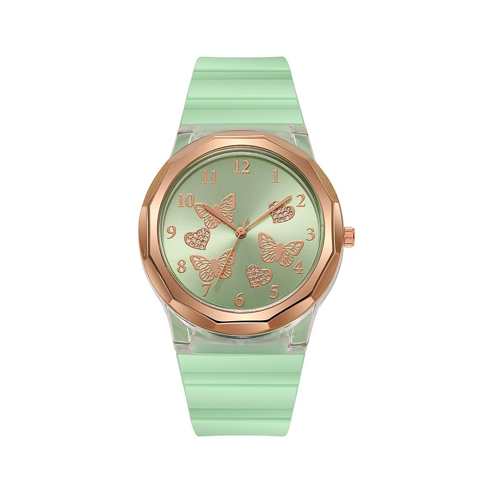 (MintGreen) Watch Jelly Fashionable For Girls Butterfly Movement Quartz Design-image-OPC-PH5J69G-NEW