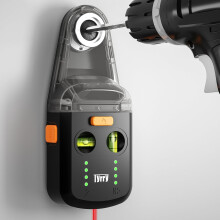 (Black) 4-in-1 Laser Level Tool with Line Laser, Drill Dust Collector, Wall Bracket, Electronic Vacuum Suction Cup, Rechargeable Leveler Tool