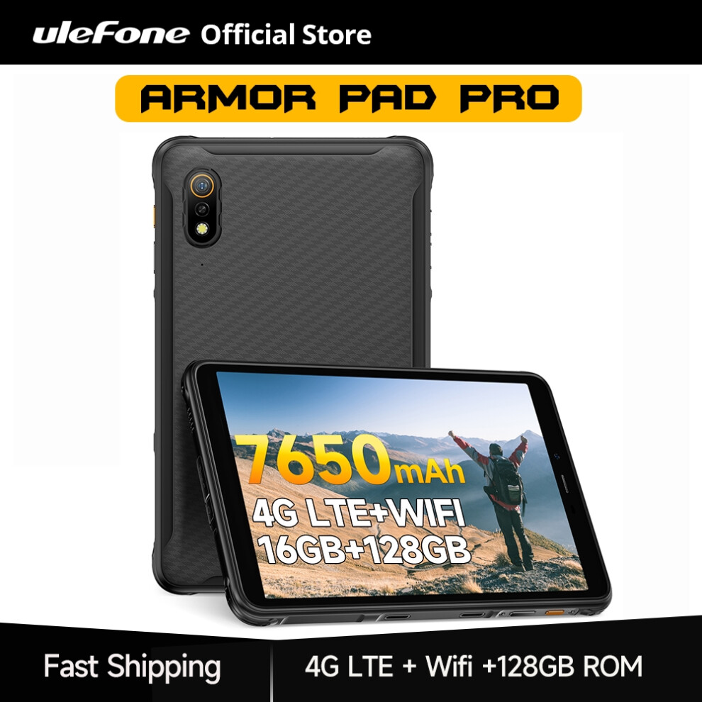 Ulefone (Black) Armor Pad Pro Rugged Tablet Ip68/Ip69k 4G Mt8788 Tablet 16Gb Ram（8+8Gb Ram) 128Gb Rom Black