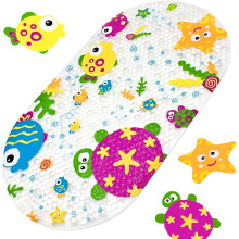 Non-Slip Funny Cartoon Printed Suction Cup Bath Mat for Kids