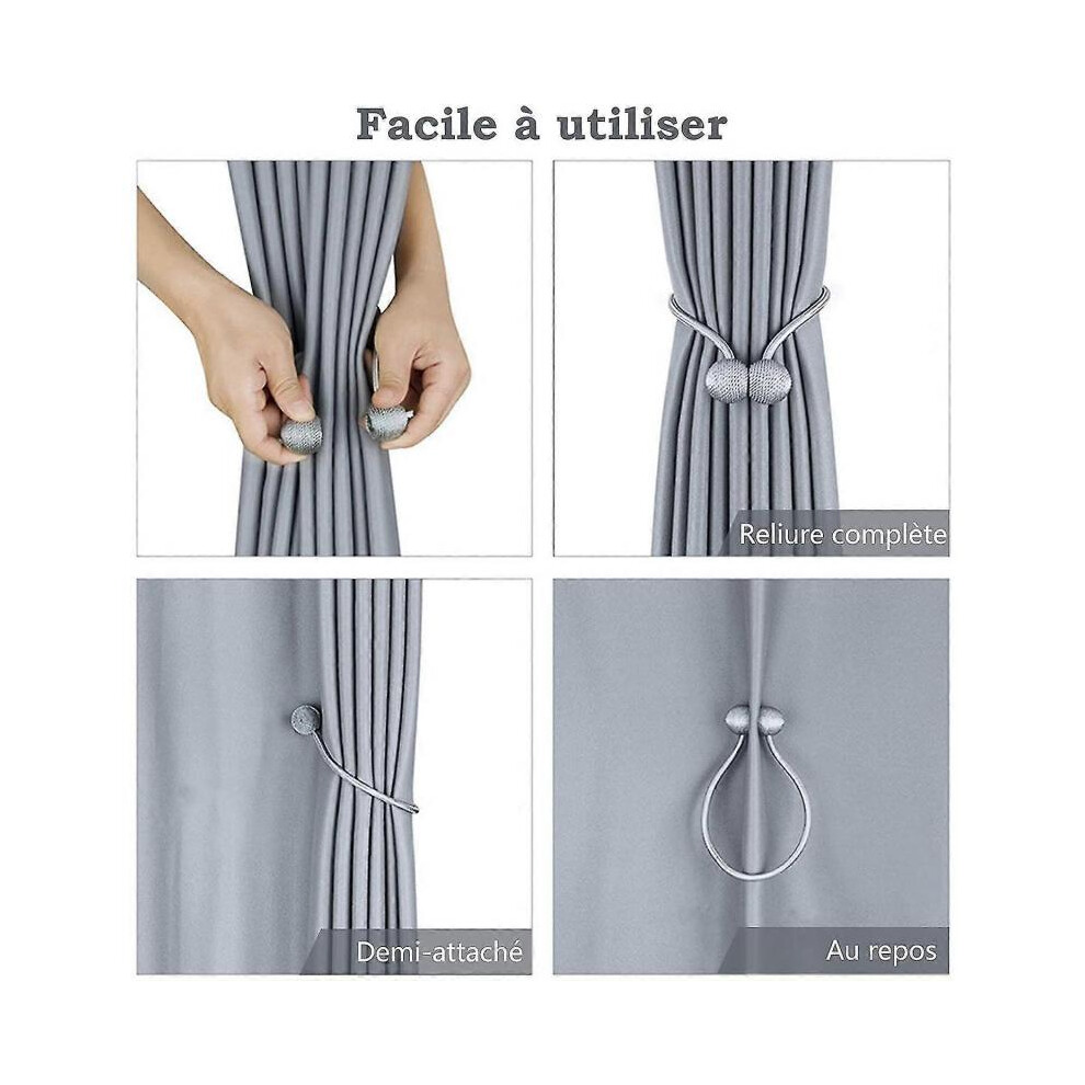 4 Pack Magnetic Curtain Ties Curtain Clip Rope Back Curtain Holder Buckle Curtain Binder Curtain Holder