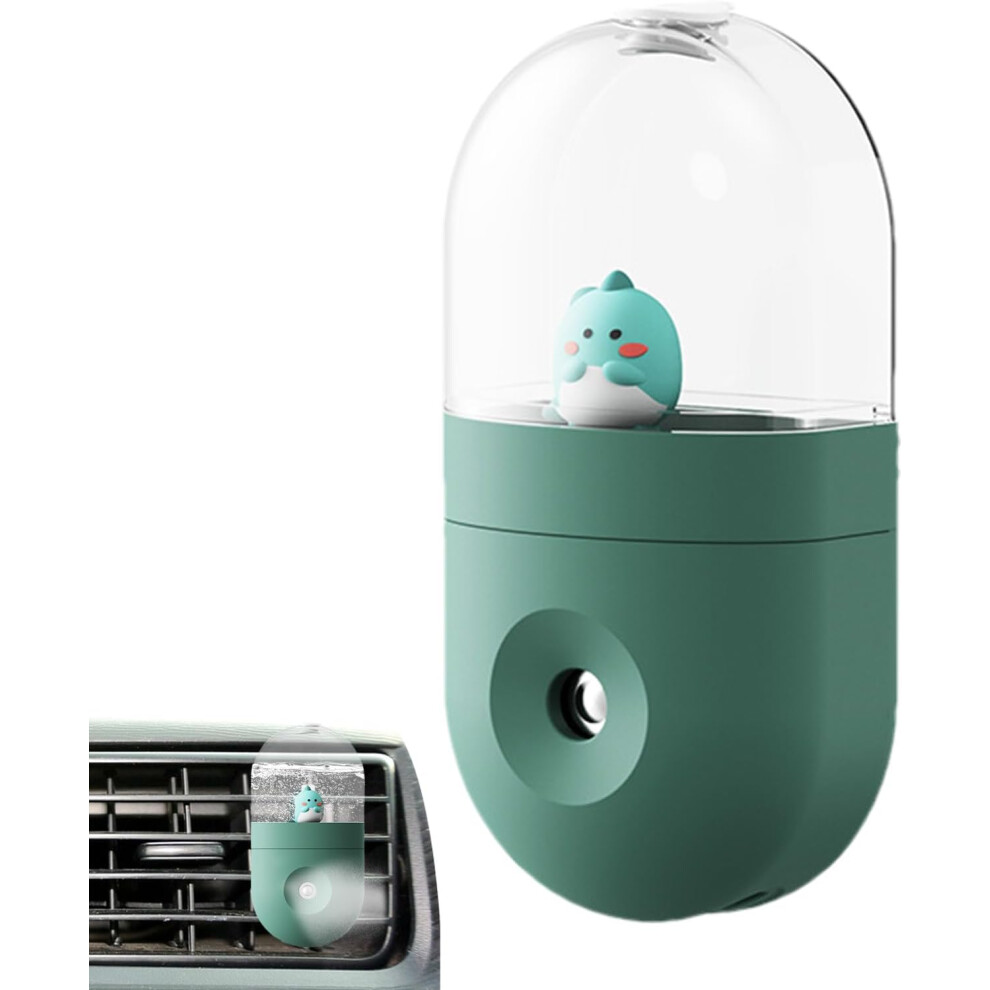 (Green) Portable Humidifier for Travel, Cute USB Wireless Portable Humidifier, Intelligent Car Accessories for Bedroom, Children's Room, Travel, Baby Room
