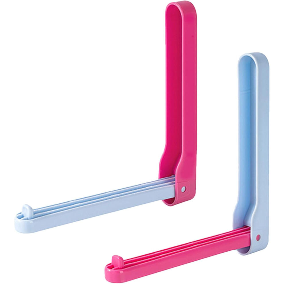 Organizer for Hangers | Double Wall Mounted Clothes Hanger, Foldable Adhesive Rack Space Saving for Laundry Room Wardrobe
