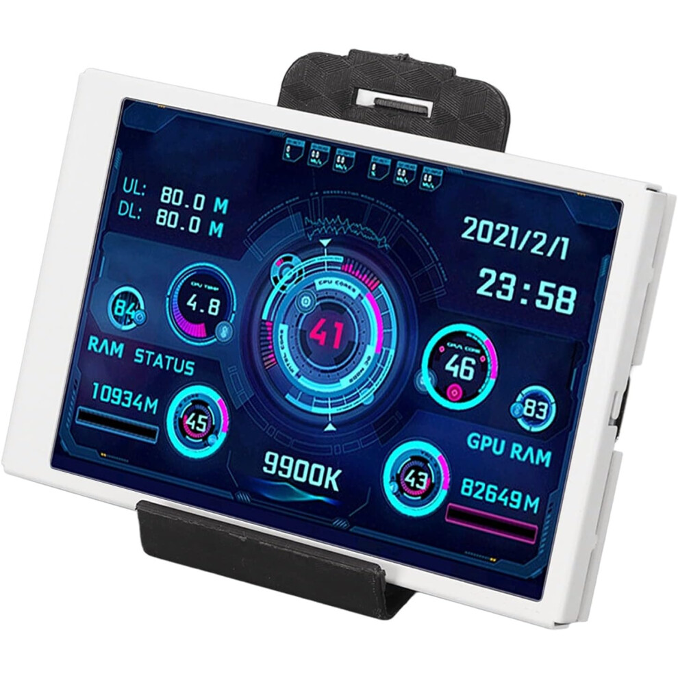 (Blanc) Computer Temperature Monitor, Small Screen 3.5 Inch Ips Usb Mini Screen For Aida64 Pc Cpu Ram Hard Drive Data Monitor For Temperature Monitori 749691206826