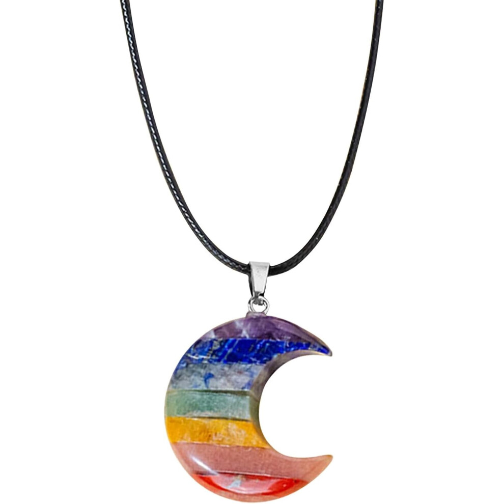 Moonstone Crystal Necklace, Spiritual Necklace Moon | Choker Necklace Vintage Necklace | Fashion Jewelry Natural Crystals Colorful Moon Crystal