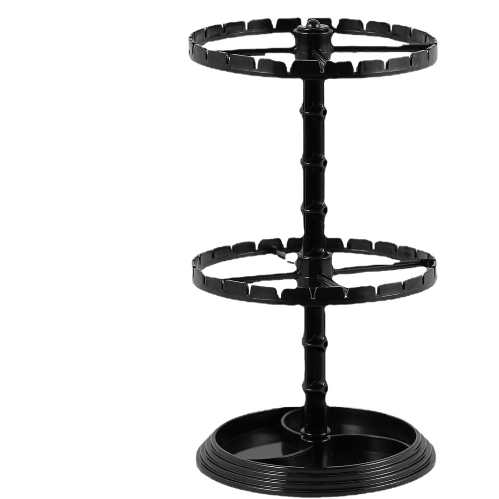 Rotating Necklace Display Stand, Earring Display Stand, Earring Stand with Sturdy Rotating Base - 2-Tier Jewellery Earring Holder Ring Tray for