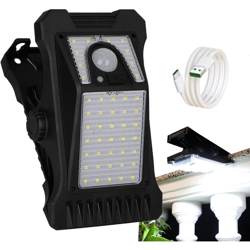Solar Motion Lights Outdoor Clip On Motion Sensor Lights, Solar Security Umbrella Light - USB Charging, IP65 Waterproof, 3 Light Modes, Outdoor