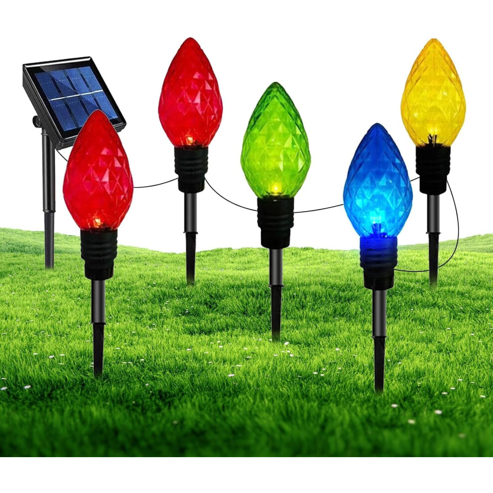 Solar Pathway Lights | 5X Solar Powered Garden Pathway Lights,Christmas Decorations, Solar Garden Light, Landscape Path Lights for Patio, Lawn, Yard