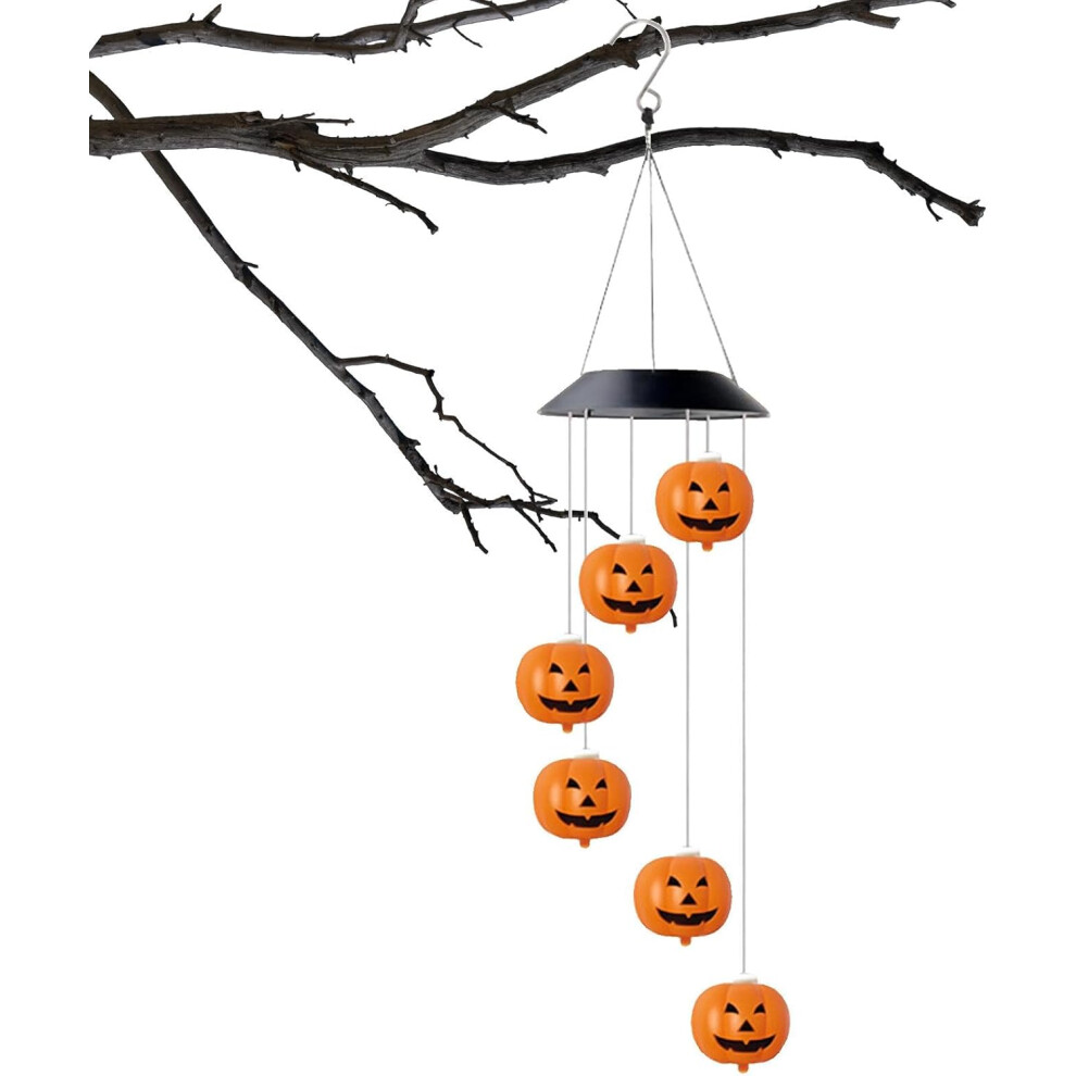 Pumpkin Windchimes, Pumpkin String S, Halloween Wind Chimes Color Changing Solar Powered Pumpkin Decor Mobile Windchime For Garden Light