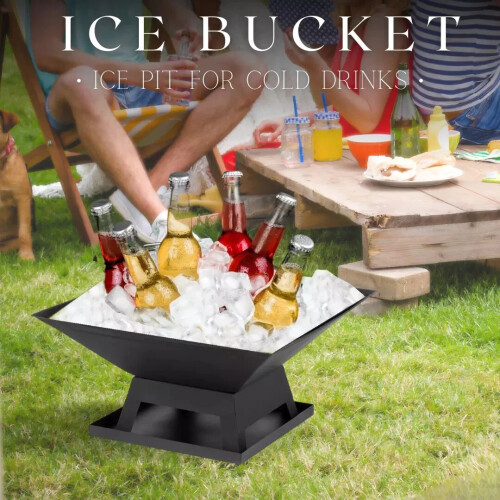 SQUARE FIRE PIT BBQ GRILL HEATER OUTDOOR GARDEN FIREPIT BRAZIER PATIO 1