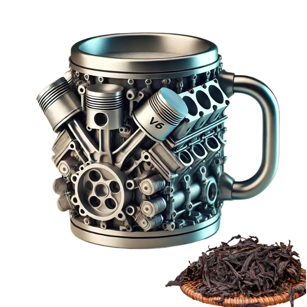 (All) Mechanic Coffee Tumbler, Creative Mug - 300 ml Creative Coffee Cup for Drinking, Double Wall Insulated Travel Mug, Novelty Drinks with Handle for