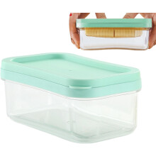 (Blue Cian) Butter Cutter and Keeper, Butter Cutter and Storage Case, Soft Cheese Tray, Butter Tray with Lid, Multipurpose Airtight Sealed Box with 304