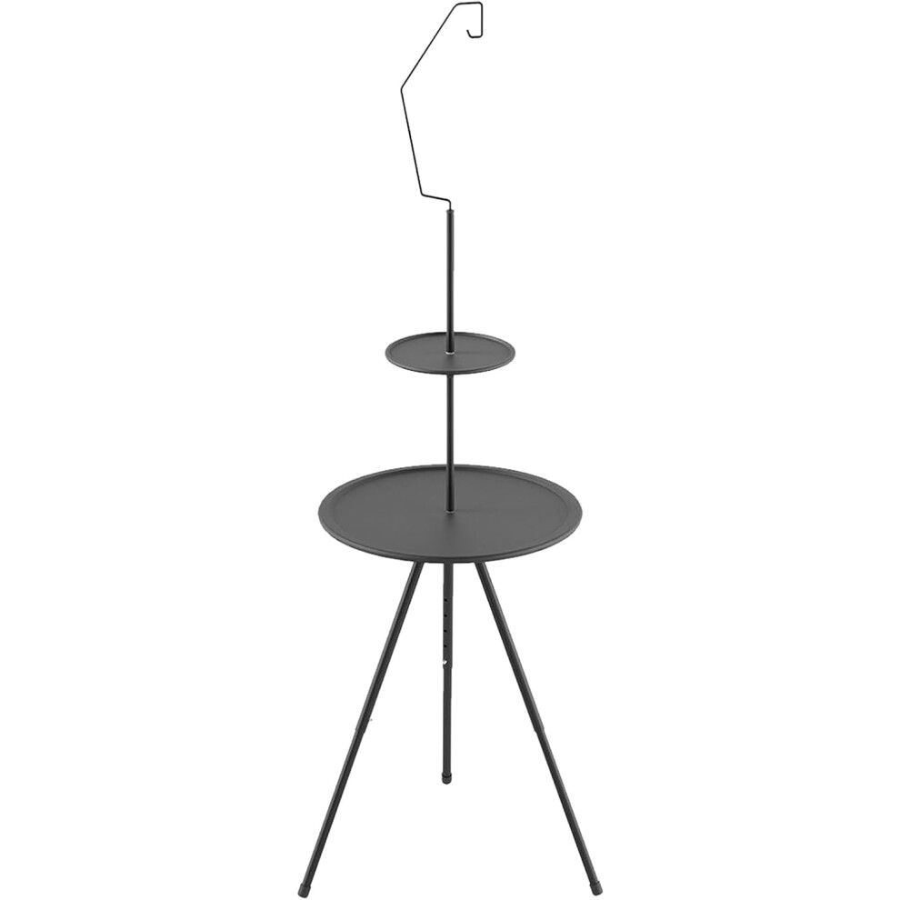 Round Camping Table - Camping Round Table with Lamp Holder,Compact Beach Camp Accessories, Backpacking Tool for BBQ, Picnics, Beach, Fishing, Hiking