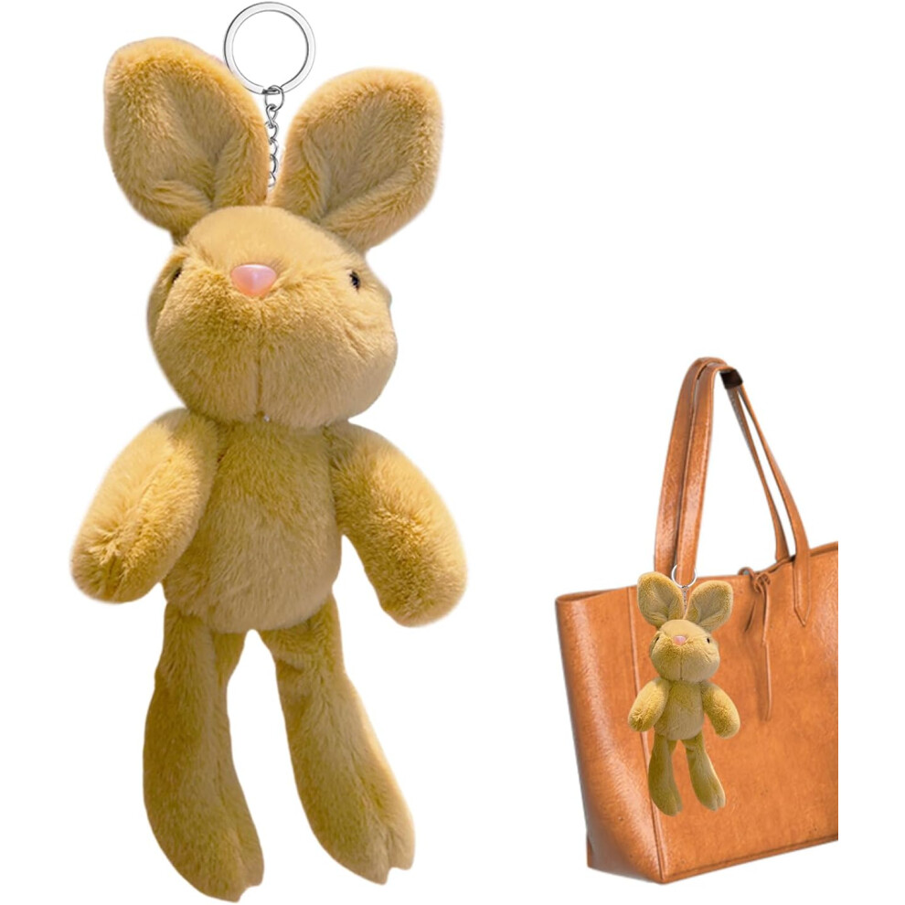 (Brown) Cute Plush Keychain | Portable Soft Bunny Toy Plush Keychain | Small Stuffed Animals, Backpack Charm For Mom, Daughter And Girlfriend Brown