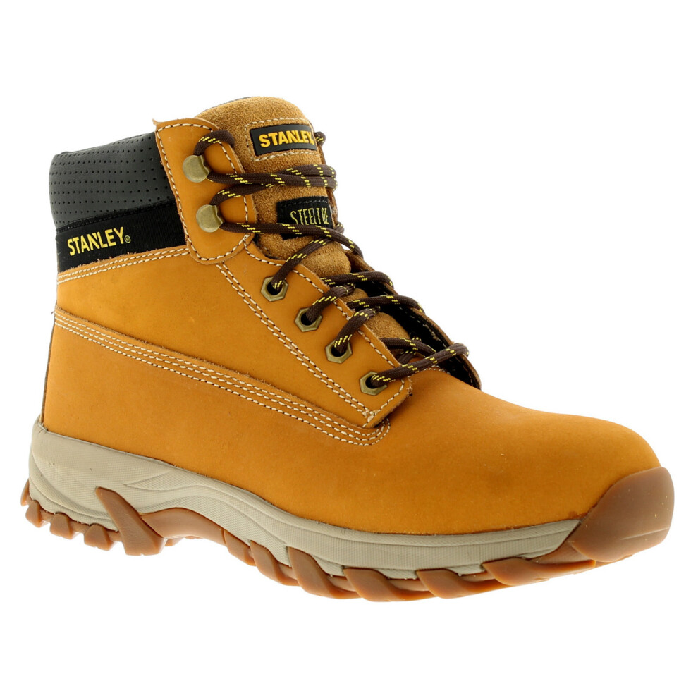 (10 (Adults')) New Mens/Gents Honey Stanley Lace Up Steel Toe Cap Safety Boots. UK Size