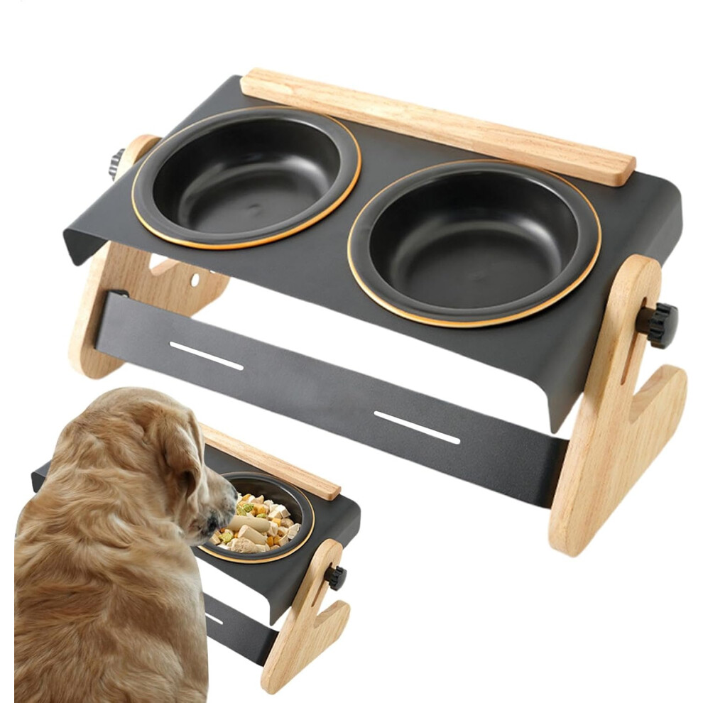 Raised Dog Bowl Stand, Raised Dog Bowl, Outdoor Travel Pet Food Bowl, 4 Height-Adjustable Camping Dog Bowls, for Dogs and Cats for Outdoor Camping