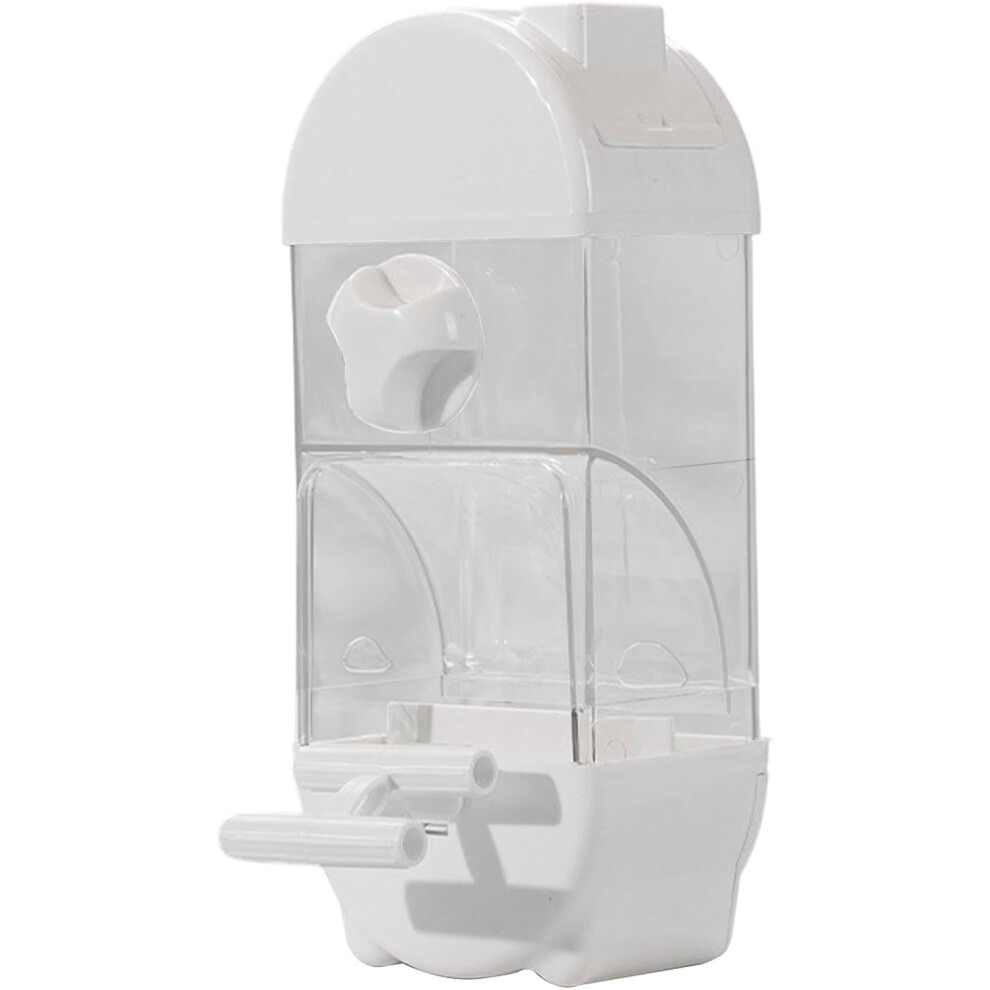 (Beige) Automatic Bird Feeder, Budgie, Transparent Bird Feeder, House Shaped Parakeet Feeder, Capacity Anti-Spill Food Container, Drinking Cage Access Beige