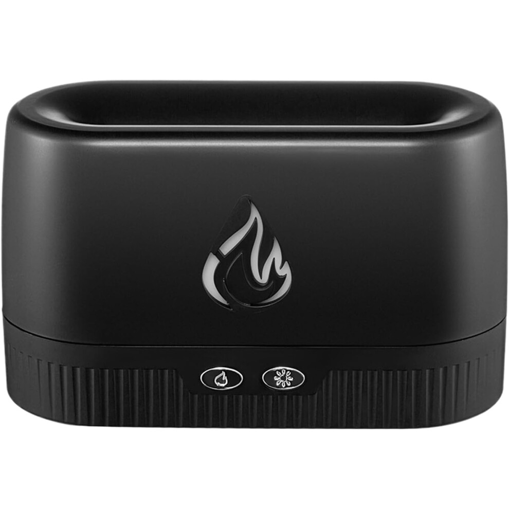 (Black) Flame Diffuser, Flame Humidifier, 7-Colour Fragrance Diffuser, Decorative Quiet Flame Humidifier, Fragrance Machine for Home, Yoga, Hotel, Car
