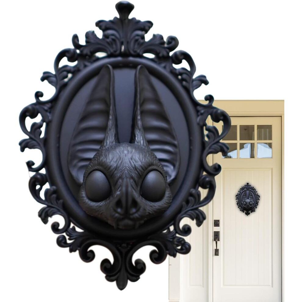 (Black) Gothic Figurines Gothic Resin Ornament | Bat Head Ornament - Halloween Gothic Ornament Resin Black
