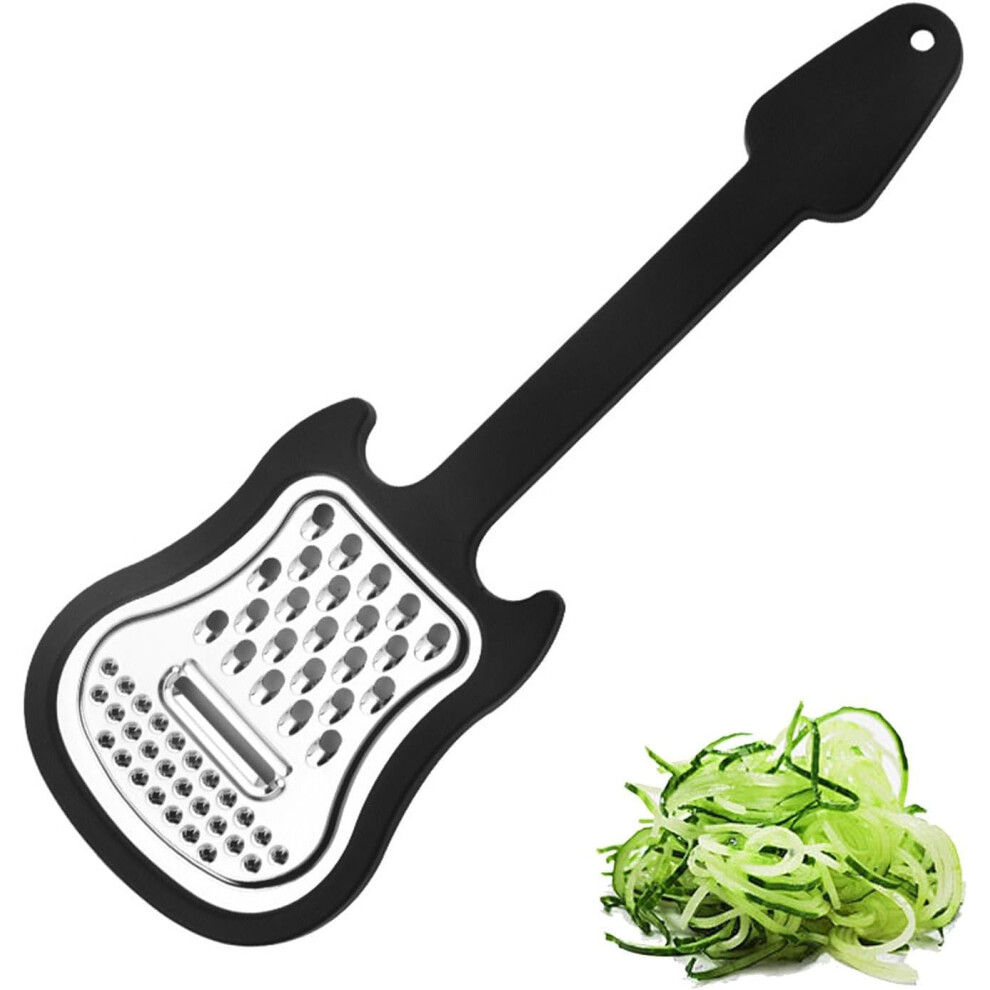 Hand Held Cheese Grater, Stainless Steel Guitar Handheld with 3 Grinding Surfaces, Multi-Functional for Vegetables, Fruits
