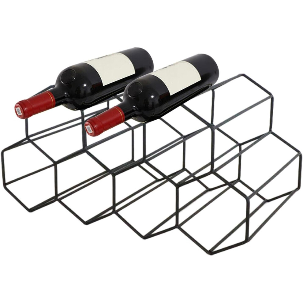 (Black) 3-Tier Wine Rack | Modern Wine Holder Stand | 9 Bottle Wine Holder for Wine Storage Modern Metal Wine Rack Countertop Wine Bottle for Tabletop-image-OPC-PH5JVNQ-NEW