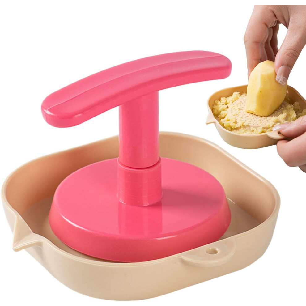 (Pink) Garlic Grinder Hand Garlic Crusher Kitchen Grinding Tool Carrot Chopper Grater Kitchen Grinding Crusher