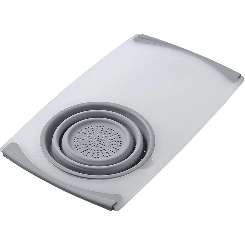 2-in-1 Chopping Board for Sink, Chopping Board with Strainer for Sink, Multifunctional Drain Strainer, Non-Slip Chopping Board and Draining Basket
