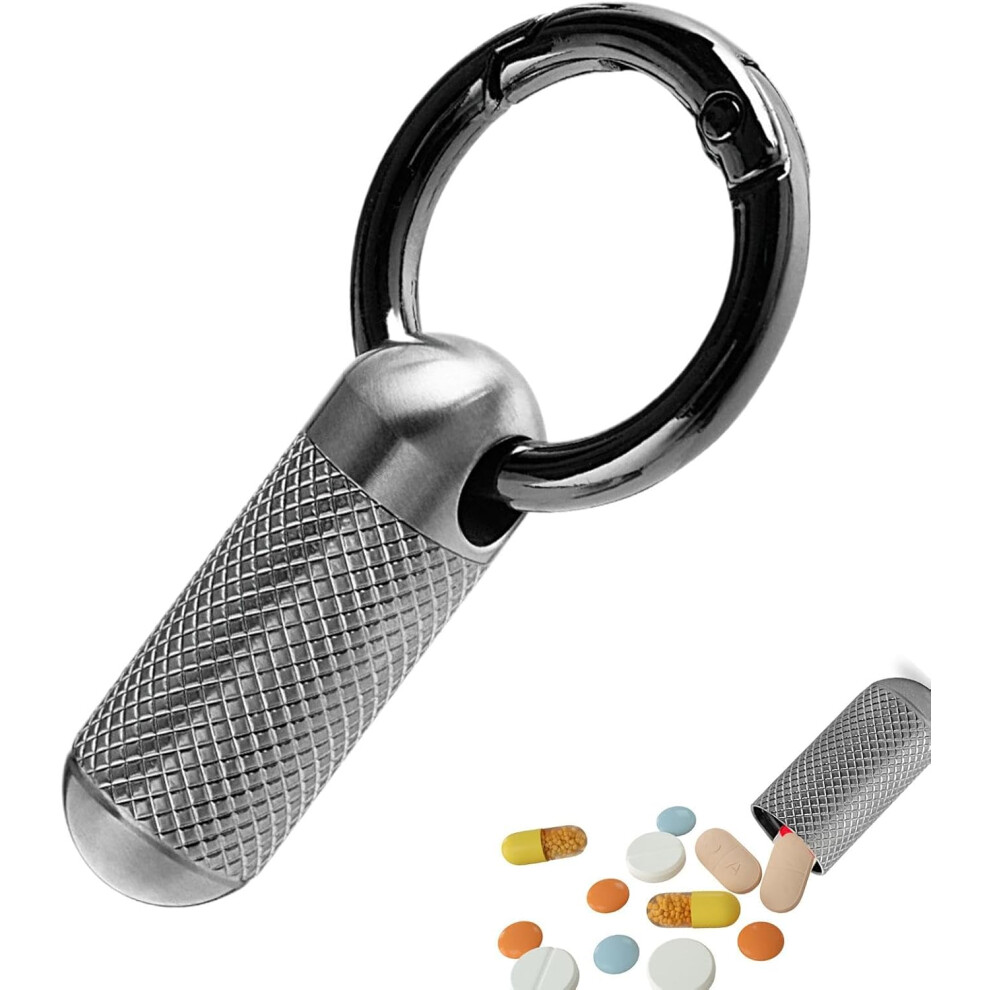 Travel Pill Container Titanium - Waterproof Buckle Keychain Seal Pill Bottle | Small Pill Case Keychain Portable Pill Container Titanium Pocket Pill O