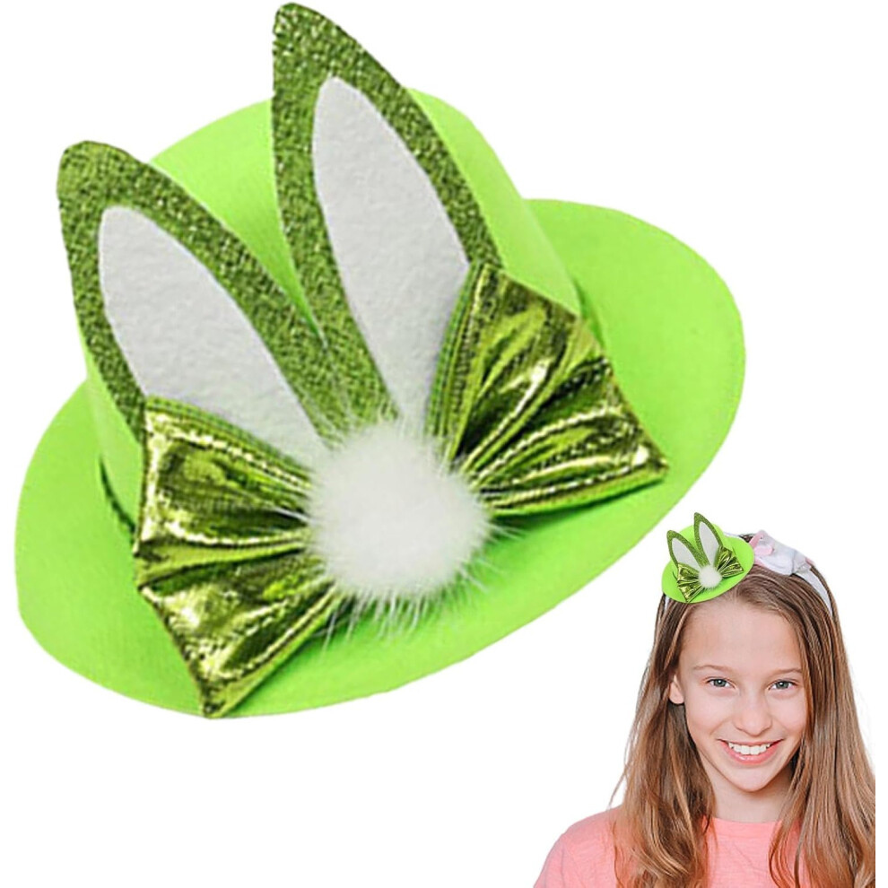 (Green) Rabbit Hair Clip, Hair Bow Clips, Rabbit Ears, Cylinder Hair Clips, Comfortable Decoration for the Party of Children and Girls