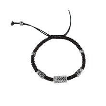 100% 925 Silver Tibetan Bracelet Six Words Beaded Bracelet Buddhist Bracelet Good Luck Jewelry