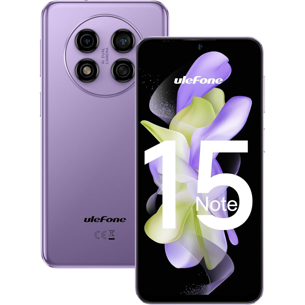 (Purple) Ulefone Note 15 GSM 3G Unlocked Smartphone, 6.22 inch Display, 2GB 64GB