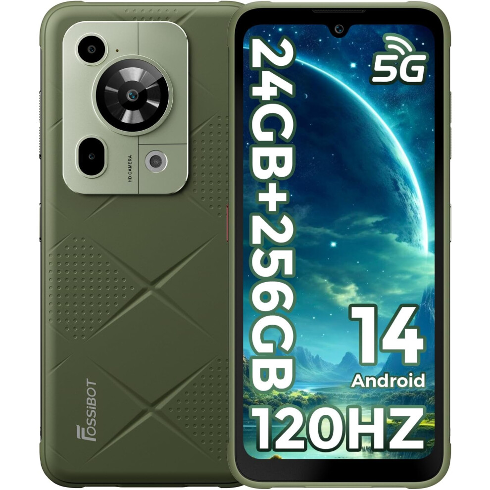 (Green) Fossibot F112 Pro Unbreakable Mobile Phone 12Gb 256Gb Green 6942961581461