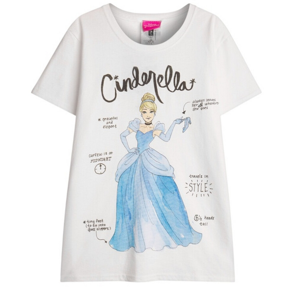 (7-8 Years, White) Disney Girls Short-Sleeved T-Shirt