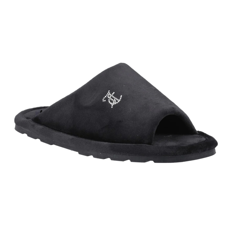 (8 UK, Black) Juicy Couture Womens/Ladies Vivien Padded Slippers