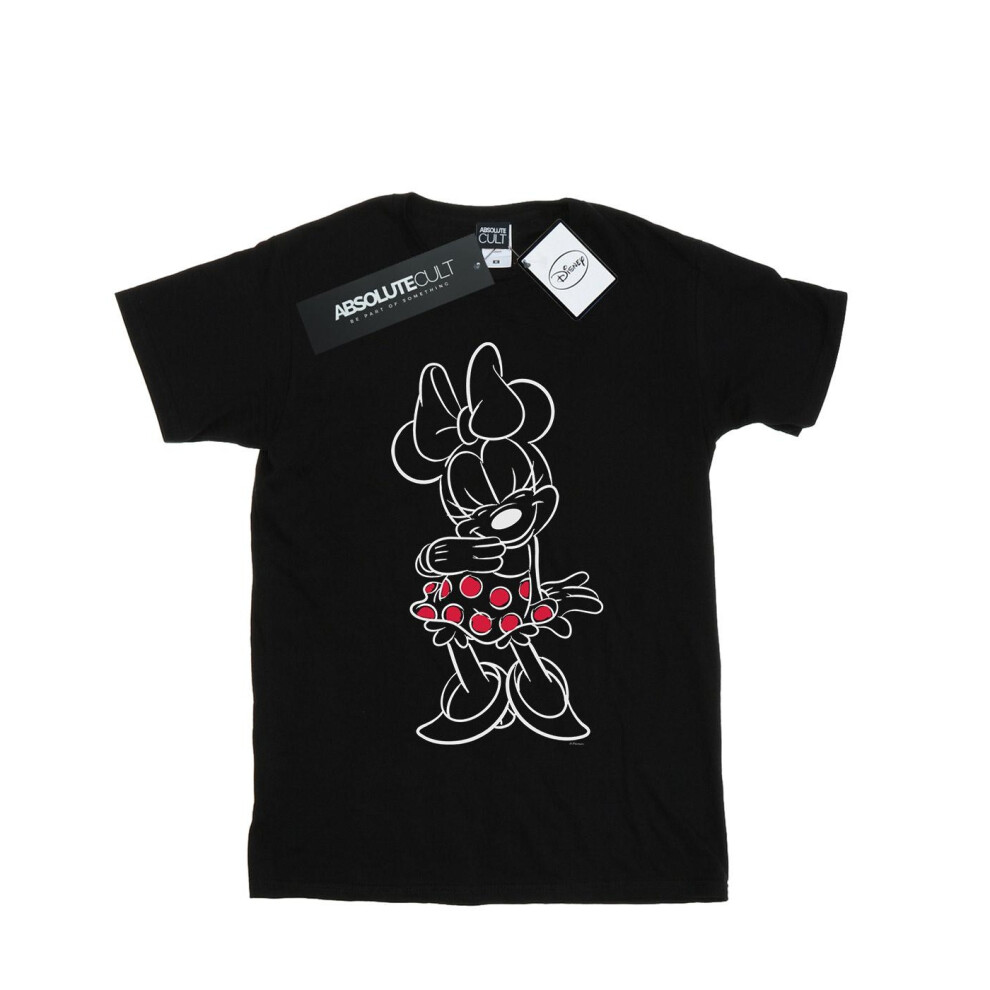 (5XL, Black) Disney Mens Minnie Mouse Outline Polka Dot T-Shirt