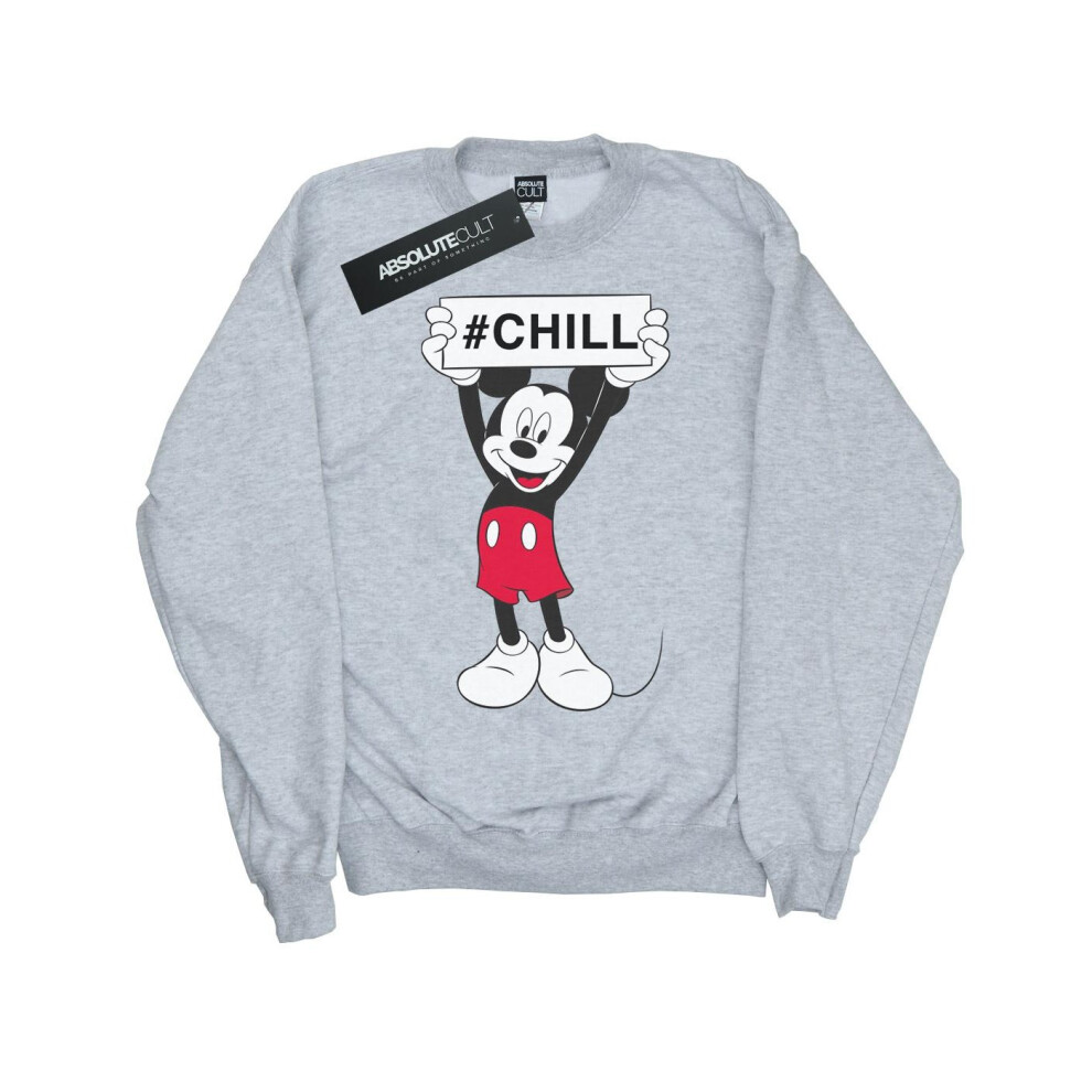 (9-11 Years, Sports Grey) Disney Girls Mickey Mouse Chill Sweatshirt