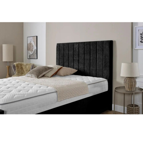 Snugg Furniture (King Size 5Ft, Black) Lisbon Chenille Fabric Upholstered Bed 2