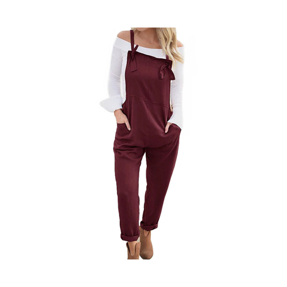 (Red, XL) Piece Women One Overalls Loose Casual Trousers Multicolour Material Polyester-image-OPC-PH5K6B9-NEW