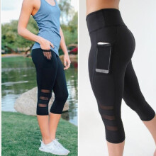 (Black, M) Yoga Femme Gym Poche Secret Pantalons Leggings Fitness Jogging Course Athlétisme