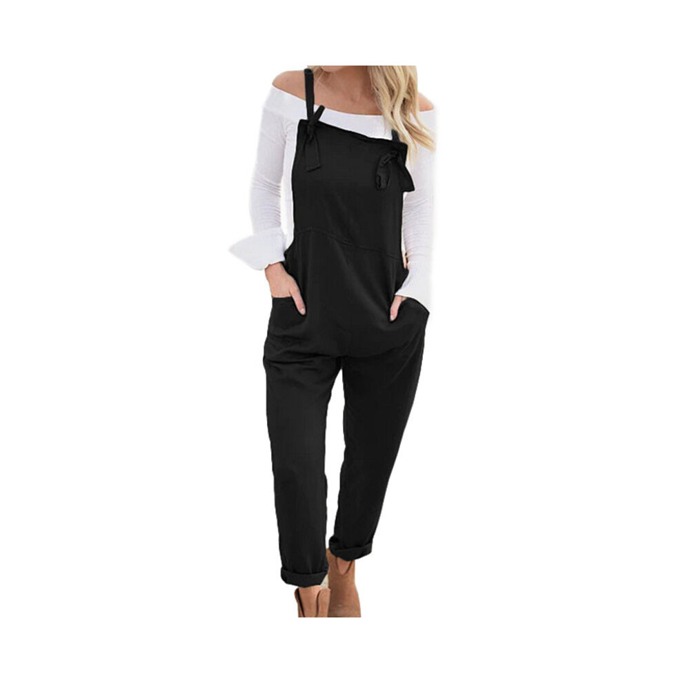 (Black, L) One Piece Women Overalls Loose Casual Trousers Polyester Material Multicolour-image-OPC-PH5K6R7-NEW