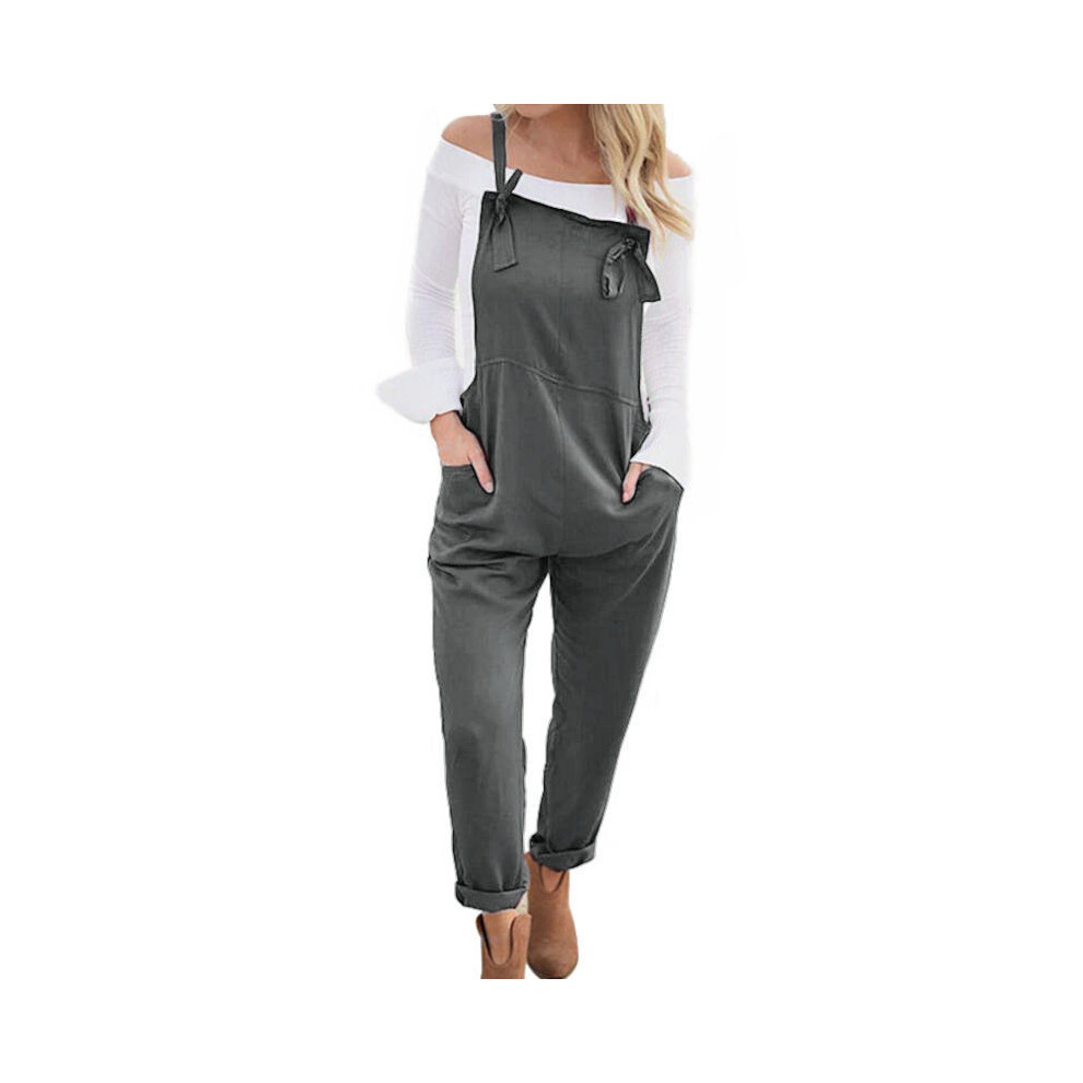 (Gray, L) One Piece Women Overalls Loose Casual Trousers Polyester Material Multicolour-image-OPC-PH5K6RN-NEW