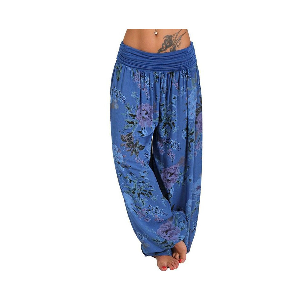 (Dark Blue, S) Yoga Womens Thai Pants Harem Trousers Festival Baggy Hippie Boho Hareem Casual-image-OPC-PH5K7CH-NEW