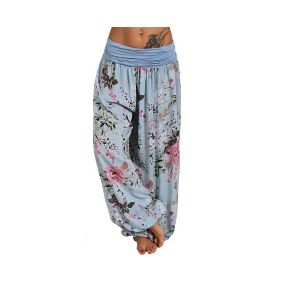 (Light Blue, 4XL) Womens Thai Yoga Pants Harem Trousers Festival Baggy Hippie Boho Casual Hareem-image-OPC-PH5K7WG-NEW