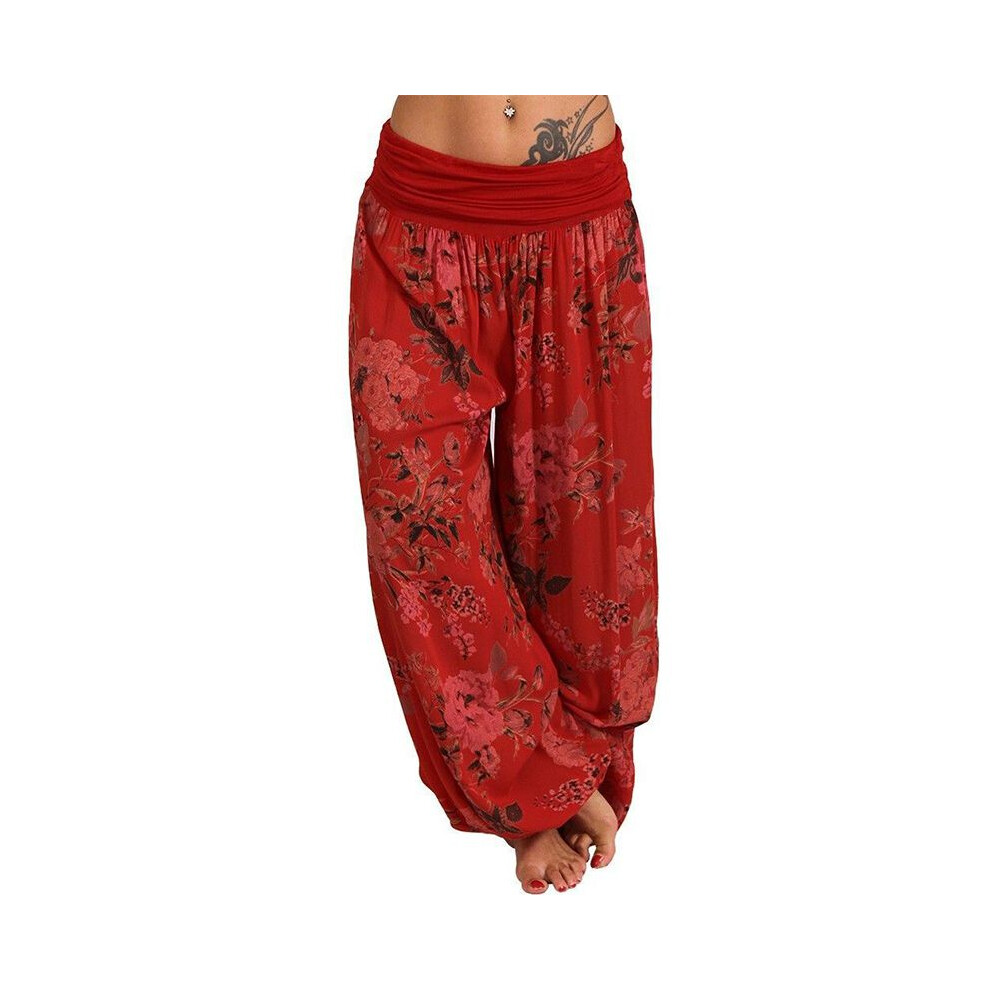 (Red, 2XL) Womens Yoga Thai Pants Harem Trousers Festival Baggy Hippie Casual Hareem Boho-image-OPC-PH5K86N-NEW
