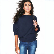 (Navy Blue, XL) Womens Sleeve Long Baggy Ladies Pullover Top Knitted Jumper Sweater Oversized