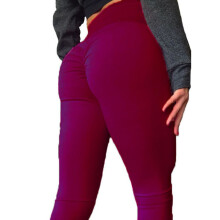 (WineRed, XL) Womens High Waist Yoga Pants Print Sports Fitness Gym Leggings Trousers Stretch